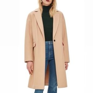 Topshop Lily Lapel Tan Coat